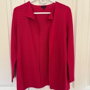 Talbots Cardigan Sweater Pink Ribbed Open front. Size P. See approx measurement